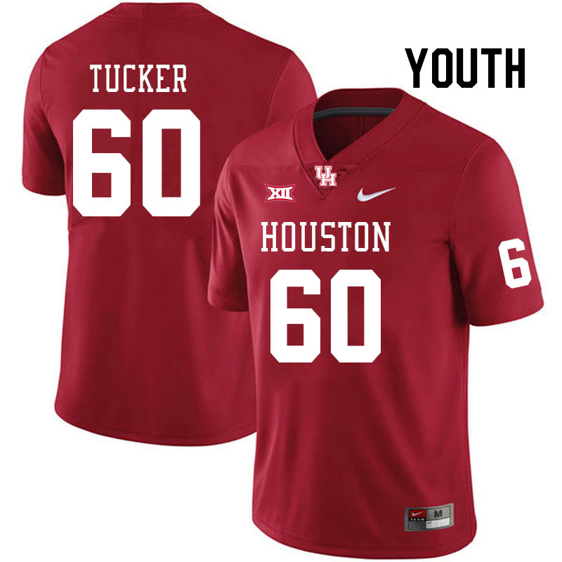 Youth #60 Cross Tucker Houston Cougars College Football Jerseys Stitched Sale-Red - Click Image to Close